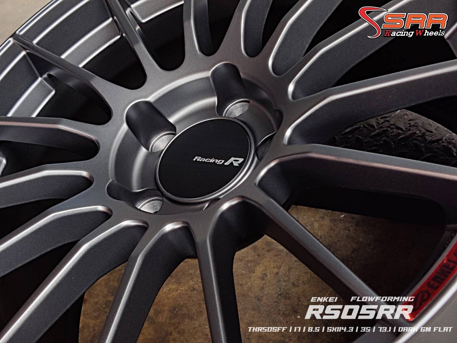 TK-SMART : ENKEI-RS05RR (FLOWFORMING) 17X8.5 5H114.3 +35 DARK GM FLAT (กันด้าน)