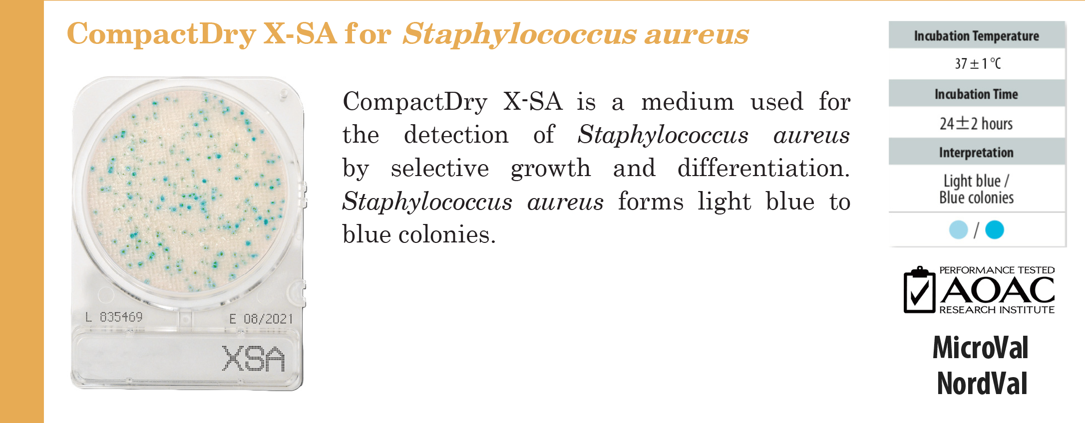 ชุดทดสอบสแตฟฟิโลค็อกคัส ออเรียสในภาชนะสัมผัสอาหารและมือ/Swab S. aureus