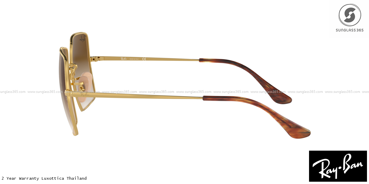 RayBan RB1971 Square 914751 Clear Gradient Brown