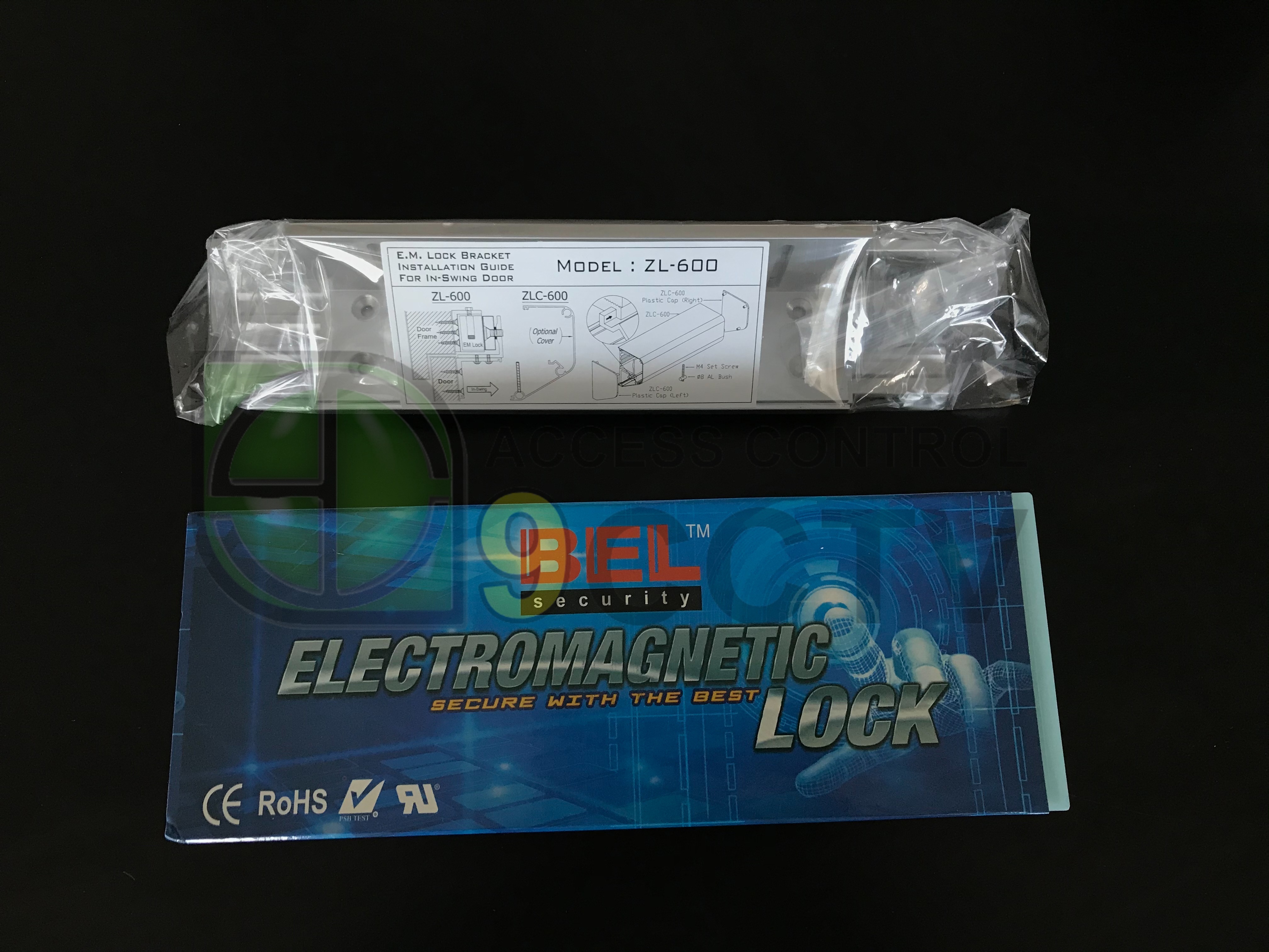 Magnetic lock 600 lbs. (มี LED แสดงสถานะ) + LZ Bracket ยี่ห้อ BEL