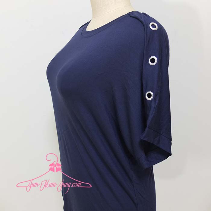 *อกฟรีไซส์46-48นิ้ว*เสื้อคนอ้วนผ้ายืดเนื้อเด้งสีกรมท่าแต่งตาไก่ที่ไหล่ สวยเก๋น่ารักมากๆค่ะ