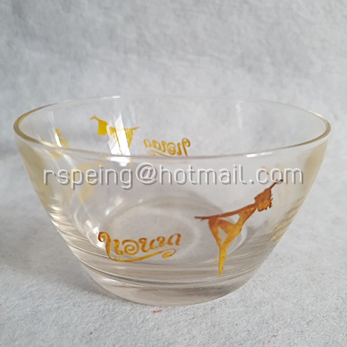 ชามแก้ววินเทจ ตรามงกุฎ ร้านเรียนศิลป์