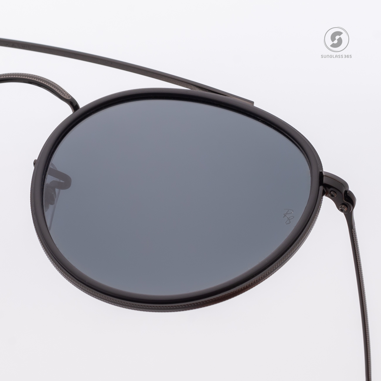Ray Ban RB3647N 002/R5 Black Round Double Bridge