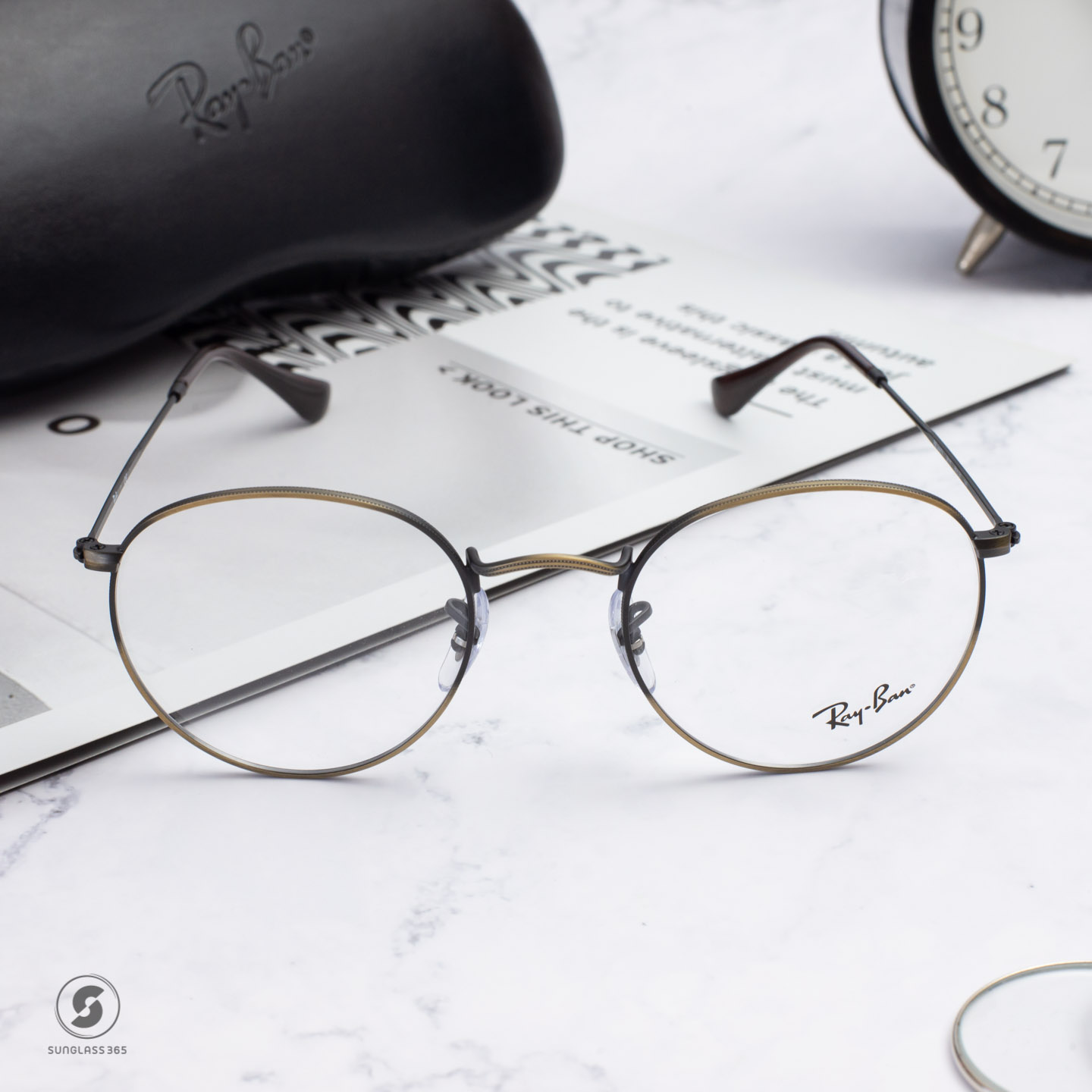 RayBan Round Metal RX3447V 3117 Antique Gold