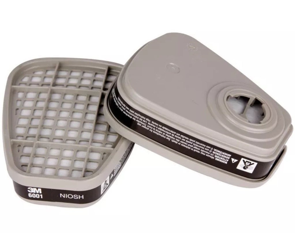 หน้ากากกรองคู่ สีเทา 3M 6200+ตลับกรอง 3M6001