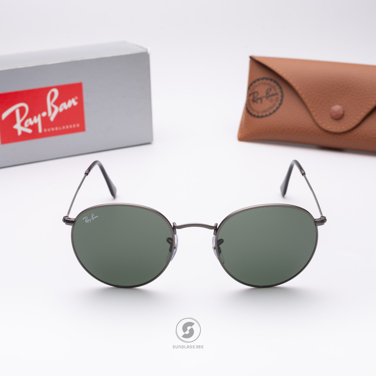 Ray-Ban RB3447 029 Round metal Gunmetal frame G-15 lenses