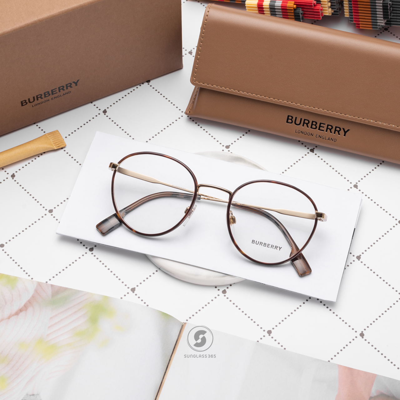 BURBERRY HUGO BE1373 1009 Light Gold / Dark Havnana