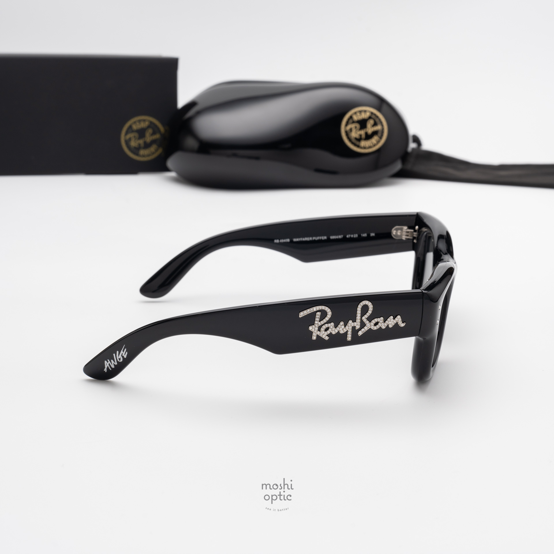 Ray Ban RB4940B Wayfarer Puffer 686487 Black & Strass