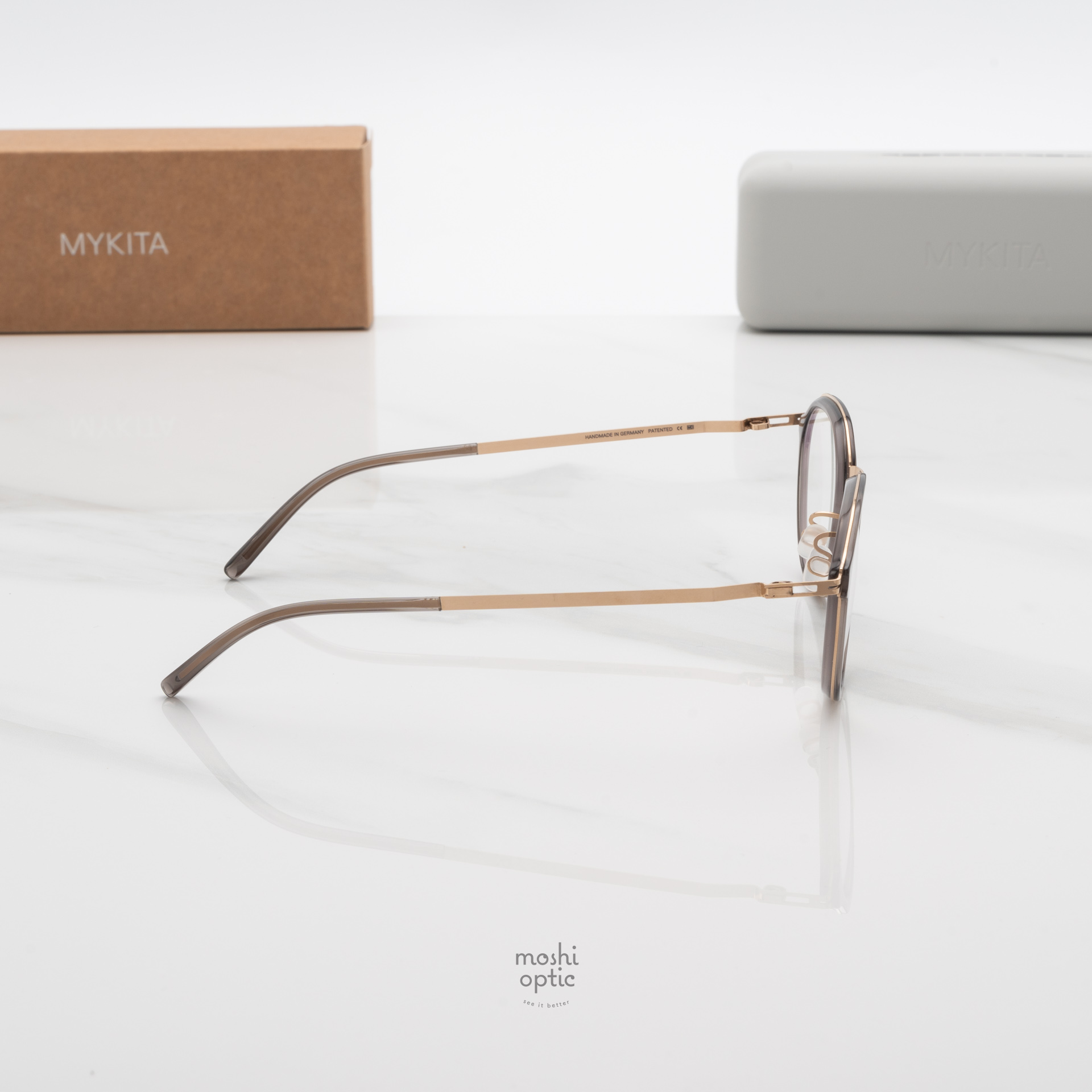 แว่นสายตา MYKITA HALVAR A83 Champagne Gold Clear Ash