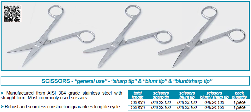 กรรไกรสแตนเลส SCISSORS - ISOLAB