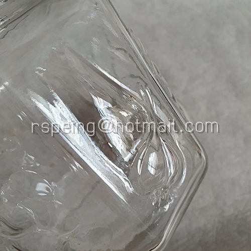 โถแก้ว โหลแก้วใสแปดเหลี่ยม มีฝาปิดสูญญากาศ ลายผักผลไม้ Made in France