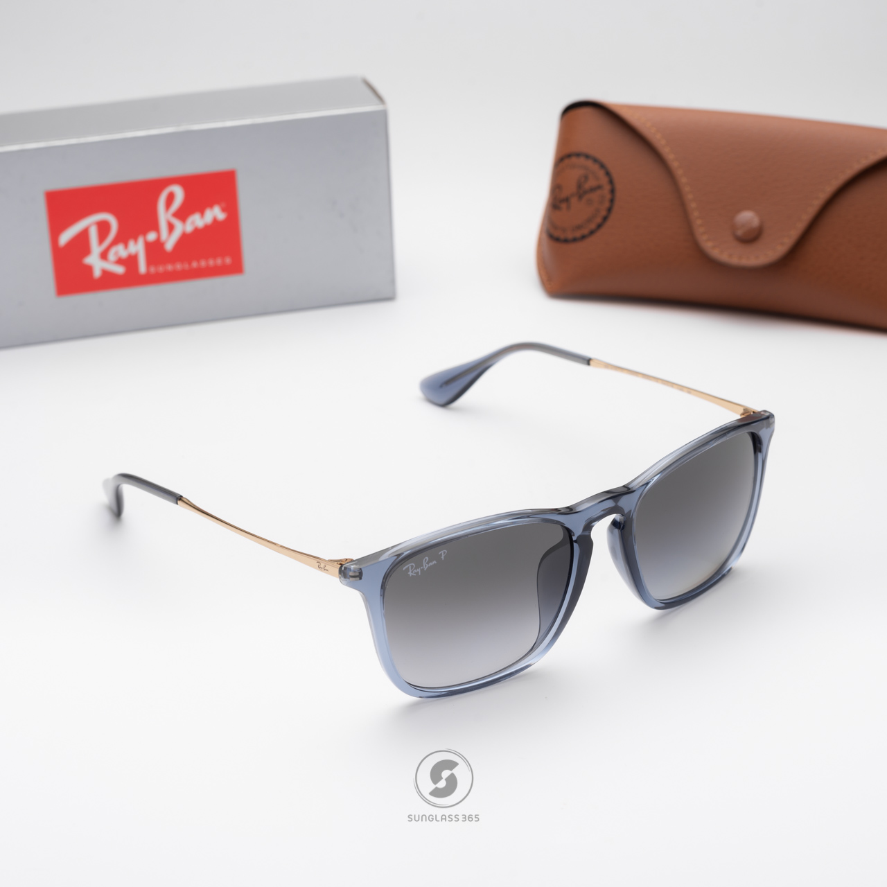 Ray Ban Chris RB4187F 6592T3 Transparent Blue Polarized