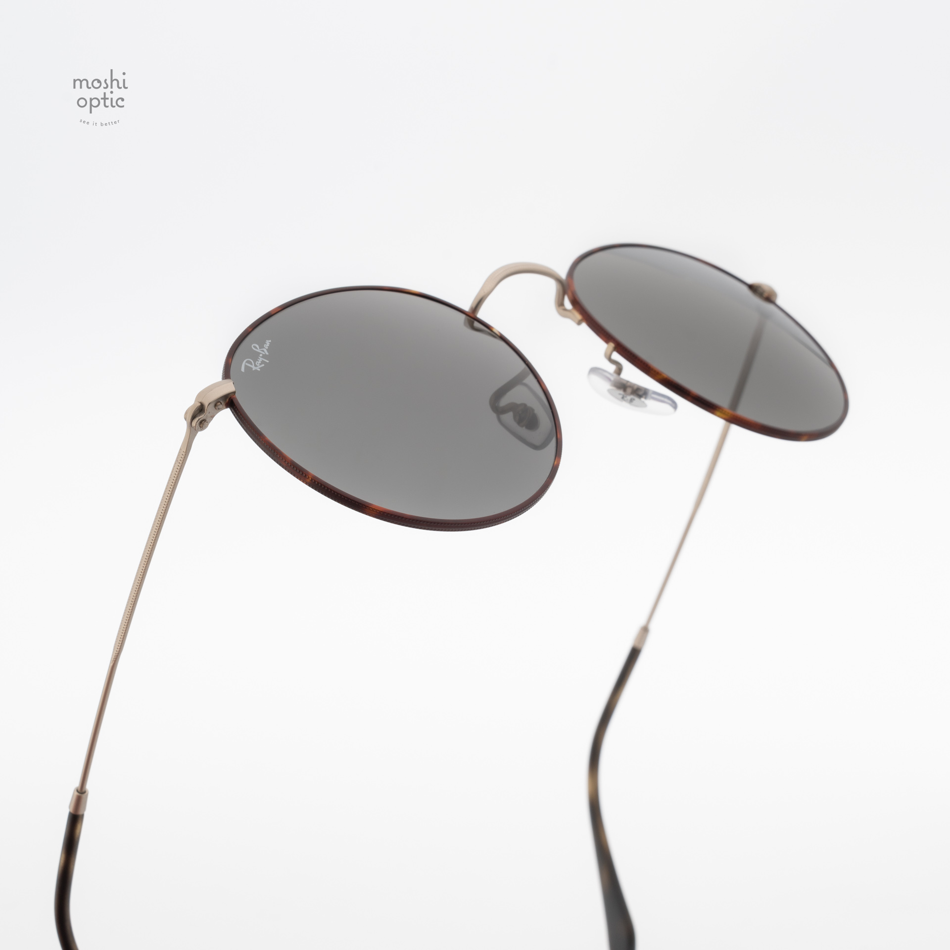 RayBan Round Metal RB3447 9277B1 Matte Havana on Matte Silver