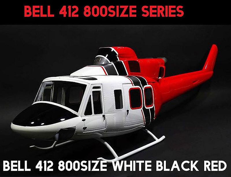 Super Scale 800-Bell 412 White Black Red ARF