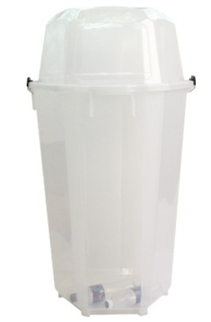 ถังขยะใสทรงหกเหลี่ยม ความจุ 120 ลิตร