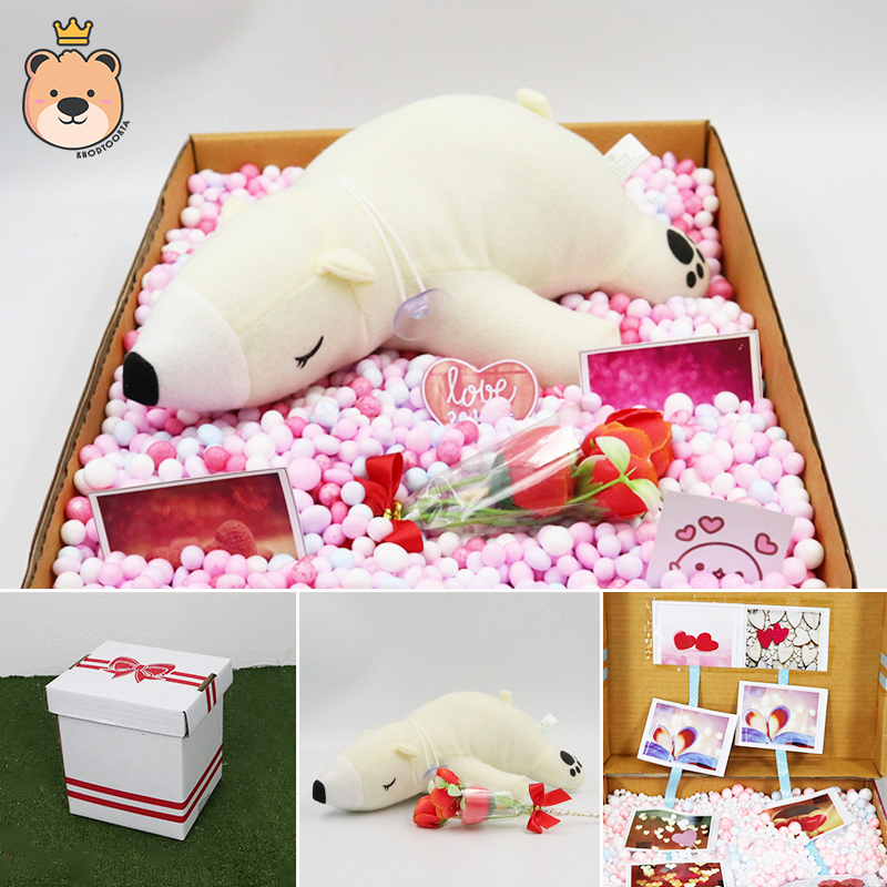 เซ็ตเซอร์ไพรส์ ตุ๊กตา หมีขี้เซา size 8นิ้ว สี [สขาว ,ชมพู ,สีชา ,สีช็อค ] พร้อมเม็ดโฟมคละสี น่ารัก กล่องเปิดฝาเล็กกว่าครึ่งAขาว (ส่งด่วน)