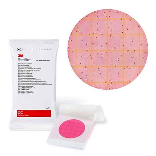 CC แผ่นเพลทอาหารเลี้ยงเชื้อสำเร็จรูป สำหรับทดสอบเชื้อโคลิฟอร์ม 3M™ Petrifilm™