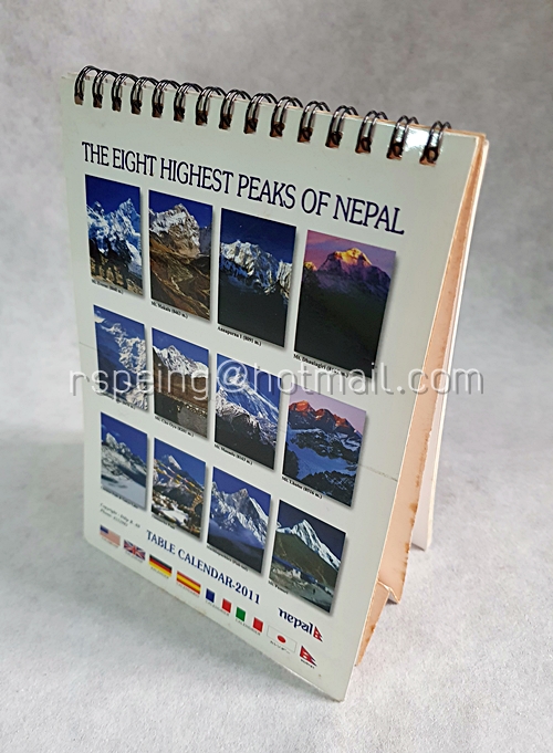 Table Calendar / Day Planner The Eight Highest Peaks of Nepal 2011