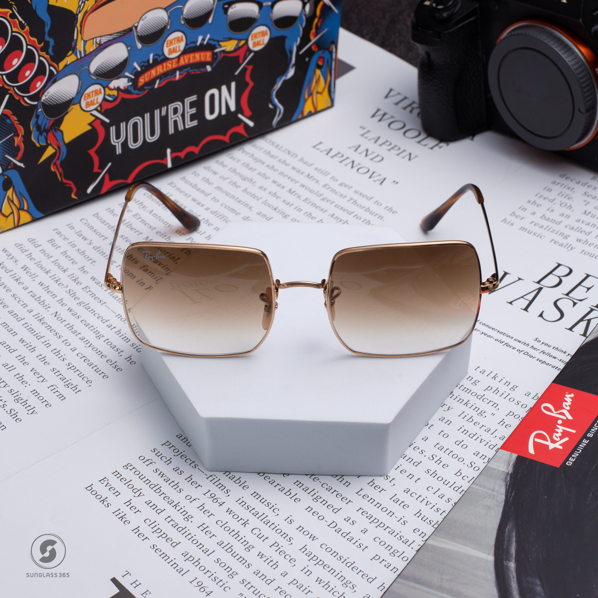 RayBan RB1971 Square 914751 Clear Gradient Brown