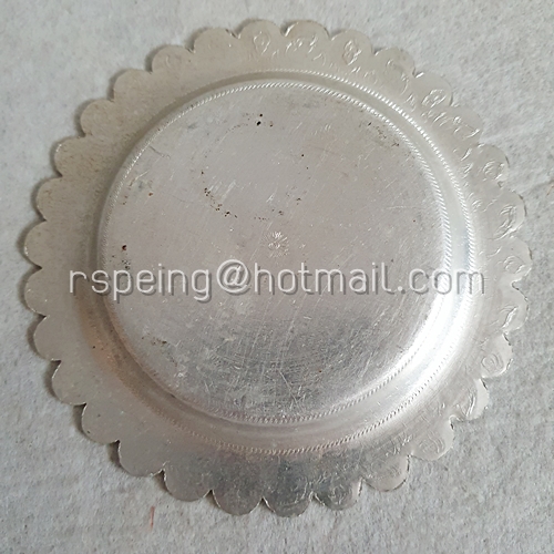 จานรองแก้วอลูมิเนียมวินเทจ ลายไทย ตราสามพระอาทิตย์