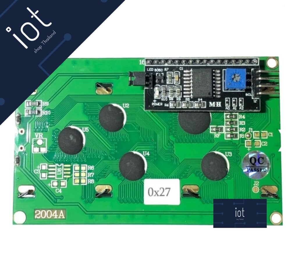 20x4 LCD+I2C Interface with backlight (Blue Screen) พร้อมบัดกรี