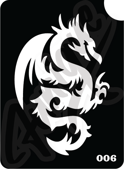 SET 6 Stencil บล็อกสติกเกอร์ รอยสักกากเพชร เพ้นท์กากเพชร กลิตเตอร์ Funique สติ๊กเกอร์ แบบลาย DIY งานประดิษฐ์