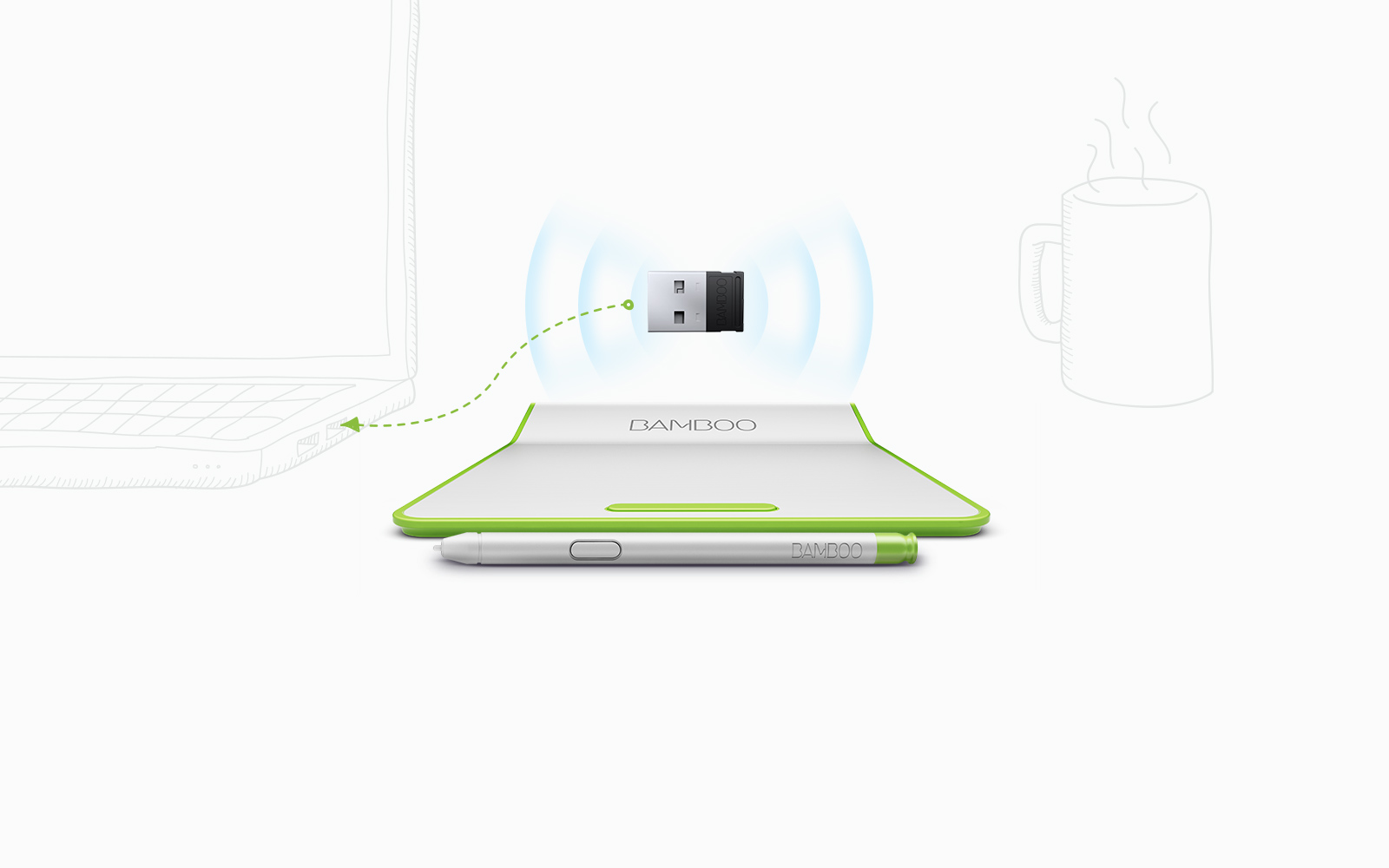 Bamboo Pad Wireless (Pearl white/Purple)