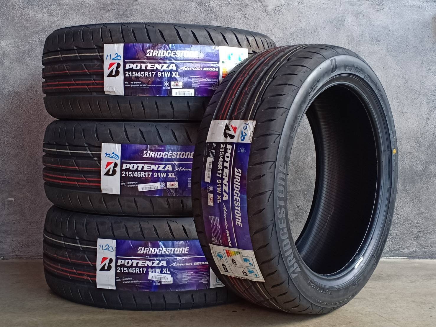 BRIDGESTONE 215/45R17 POTENZA RE004 91W XL MADE IN THAILAND