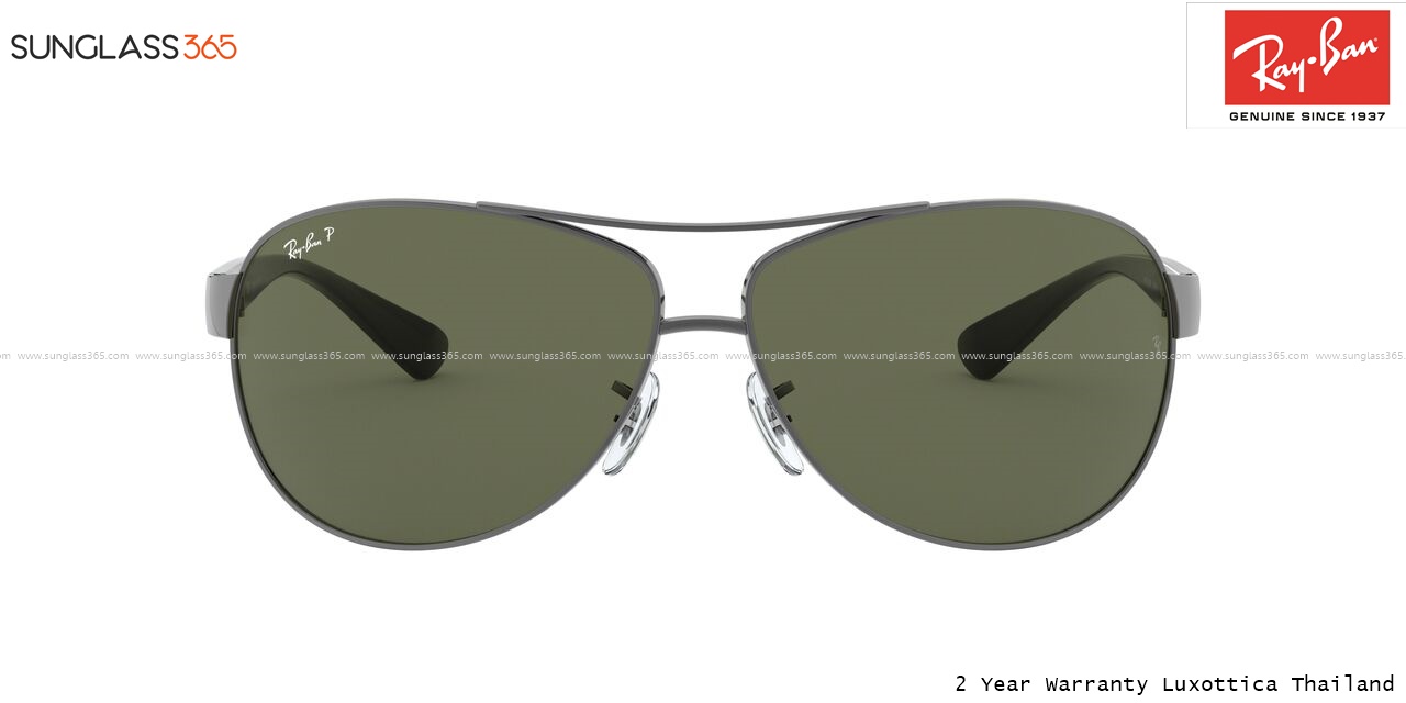 Ray Ban RB3386 004/9A gunmetal/Green polarized lens Aviator