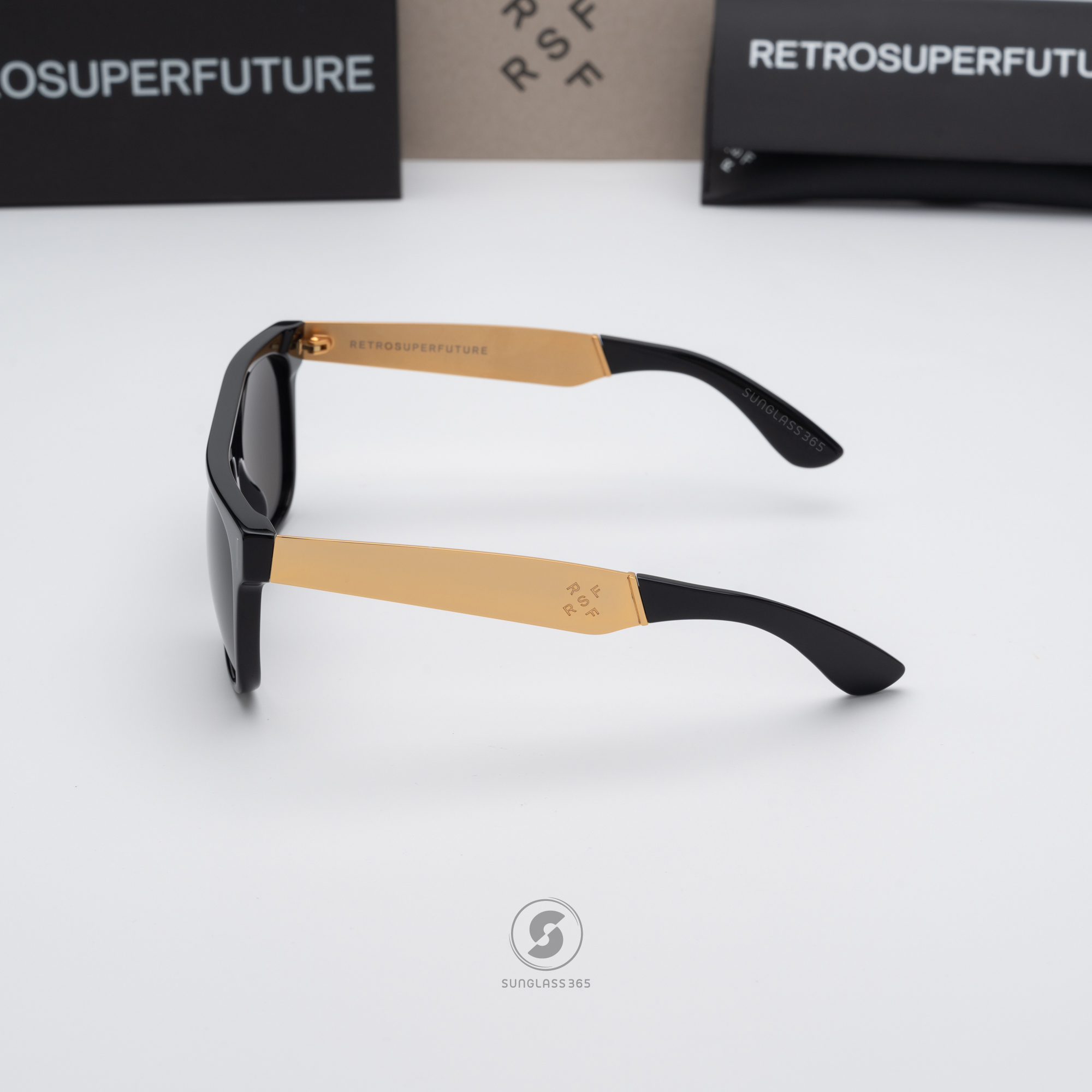 แว่นกันแดด SUPER SP 6YJ SUPER FLAT TOP Francis Black Gold