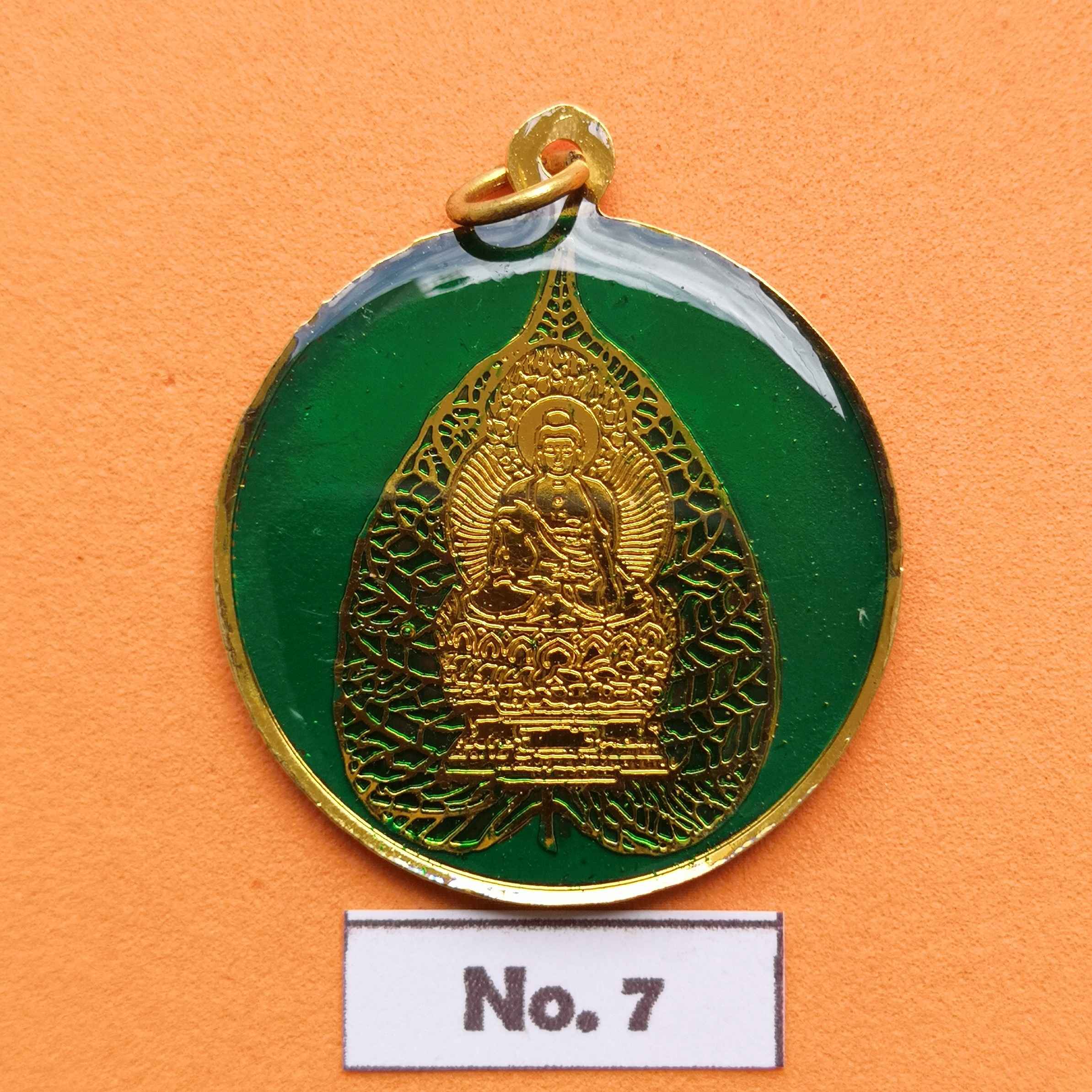 จี้เหรียญ พระโพธิสัตว์ บ้านบุญกฤติรักษ์ พศ 2540 กะไหล่ทองเคลือบ ขนาด 2.9 เซน พร้อมตลับเดิม