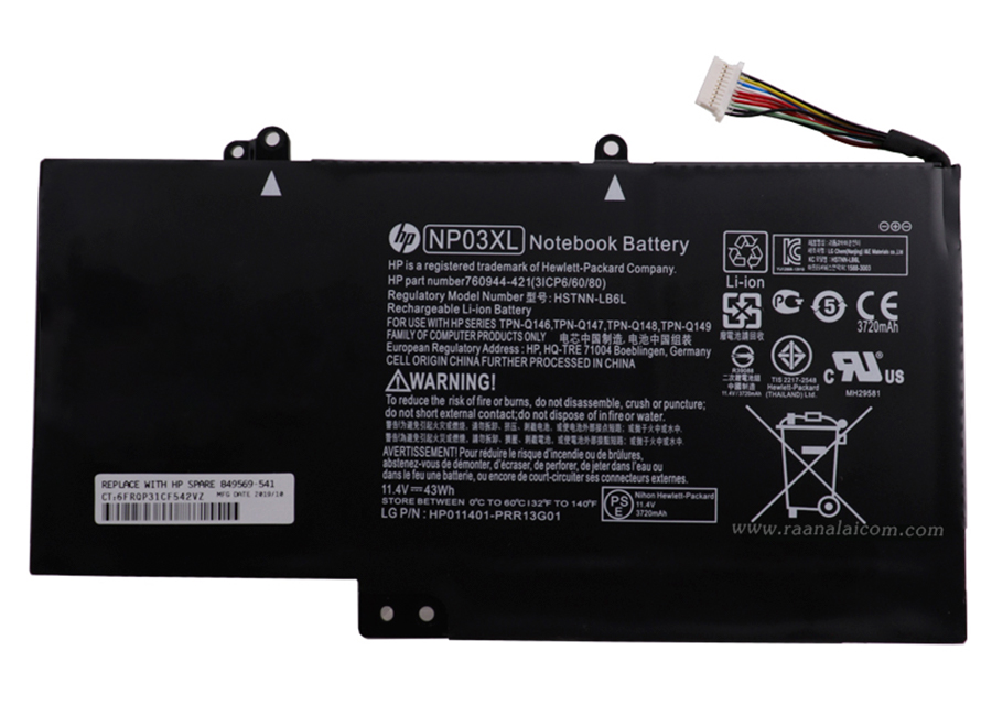 แบตเตอรี่ HP NP03XL 11.4V 43Whr Original ราคา พิเศษ Battery HP Envy X360 15-U000NA, Pavilion 13-B001NP, Pavilion X360 13-A021NR ตรงรุ่น