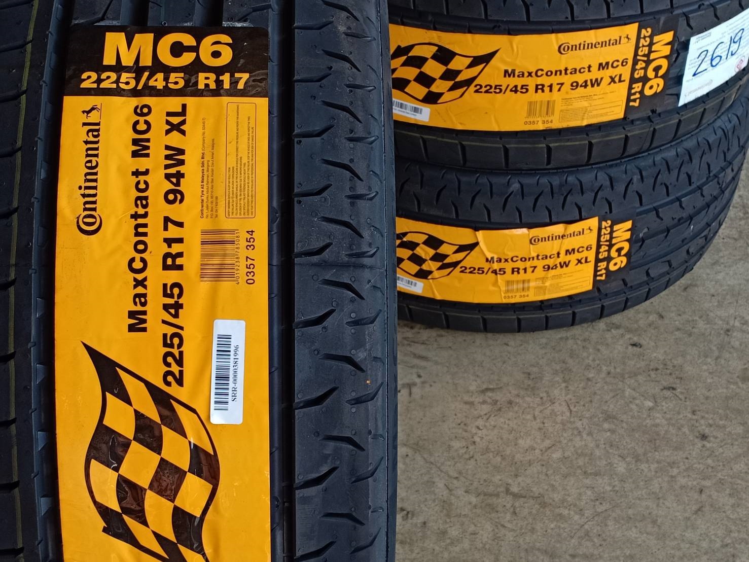 ยาง CONTINENTAL CONTACT MC6 225/45R17 ปี19