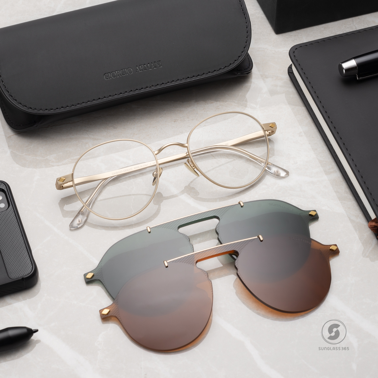 กรอบแว่น Giorgio Armani AR6107 30021W + Clip On