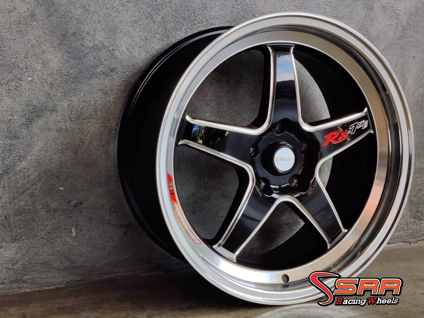 OASIS : RX7SE 18X8.5 5X114.3 35 GBLP+M+RX7SE (ดำกลึงเงาขอบเงา)