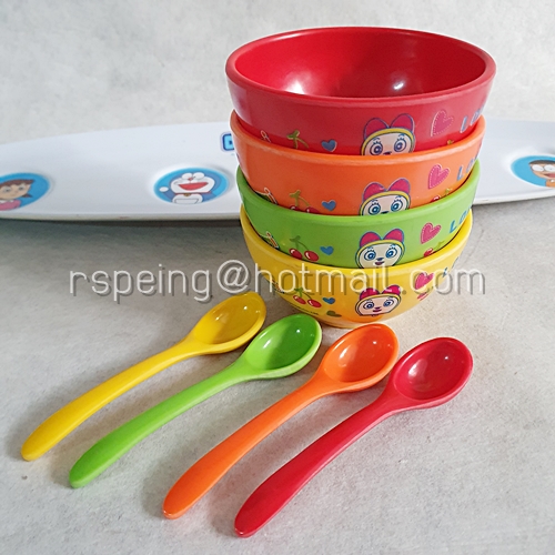 ชุดชามช้อมเมลามีน Doraemon 7-11 (ไม่มีกล่อง)