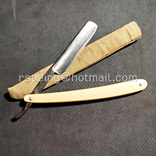 มีดโกนสะบัดหนัง Carl Schlieper "Eye Brand" Solingen #13 วินเทจแท้ พร้อมปลอกผ้าเดิม