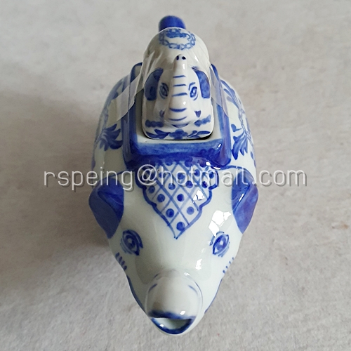 กาน้ำชาเซรามิก Blue Elephant พร้อมกล่องผ้าไหม Global Mobile Broadband Forum