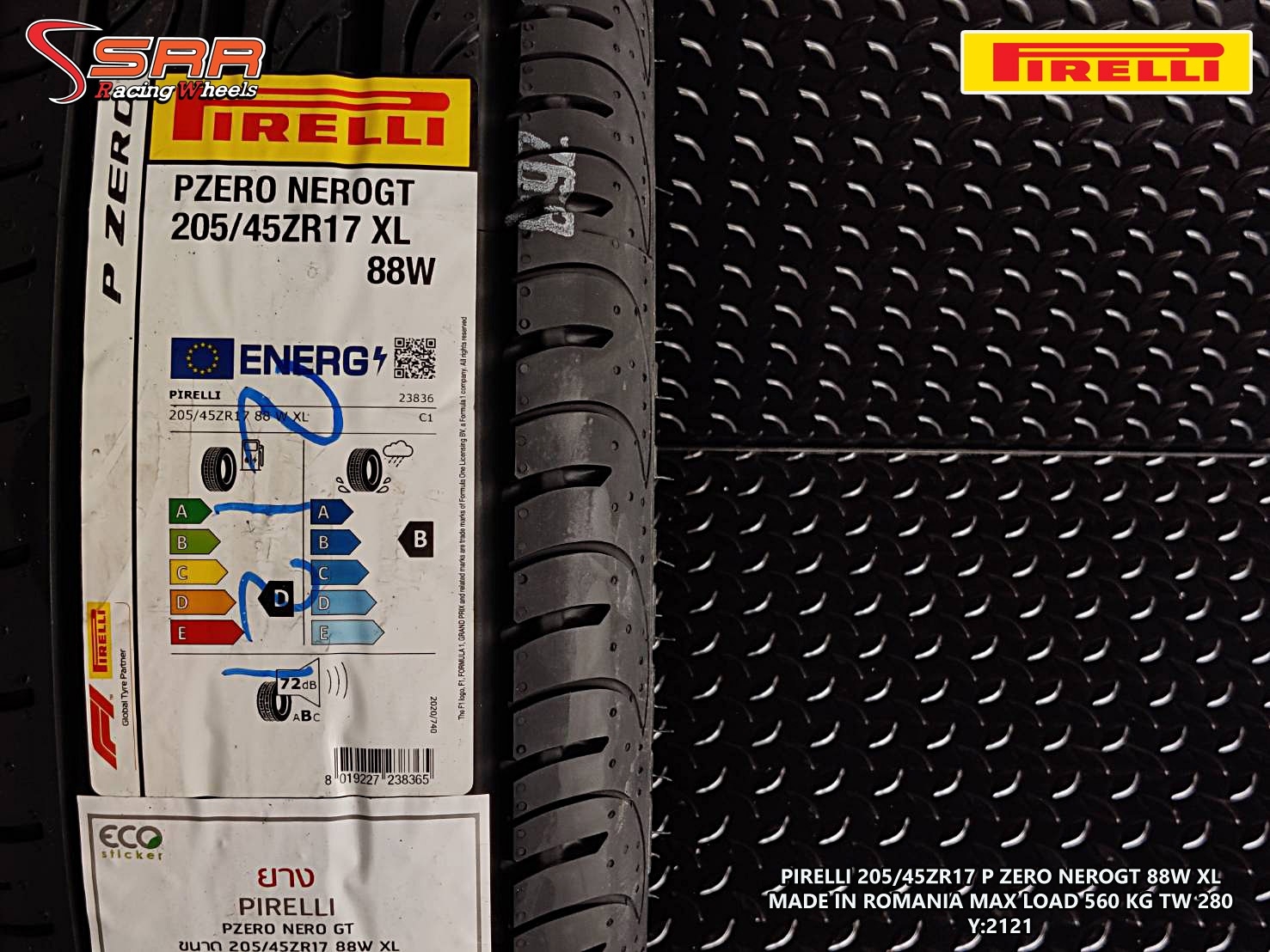 PIRELLI PZERO NEROGT 205-45-17 ปี2021 ราคาถูก