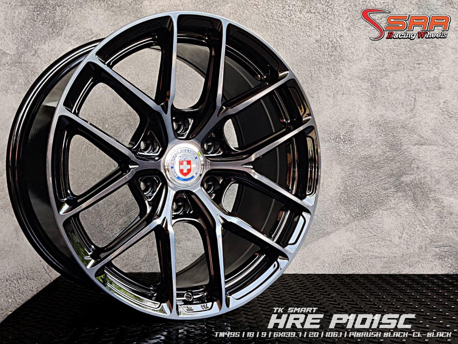 TK SMART : TM495 18X9 6X139.7 20 106.1 P/BRUSH BLACK-CL-BLACK (หน้าชาร่องดำ)