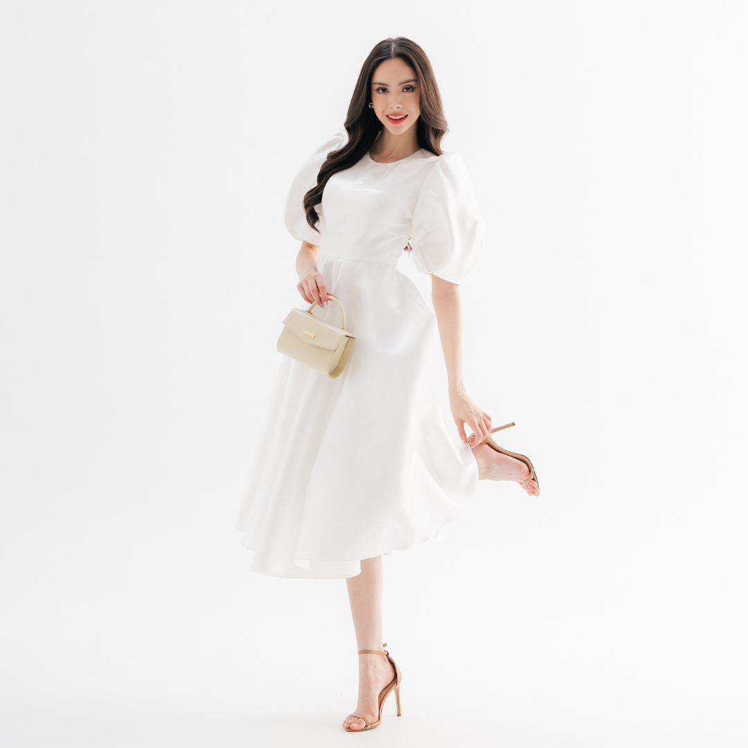 Lism D-111 The Duchess Flair Dress เดรสแขนพองทรงเจ้าหญิง