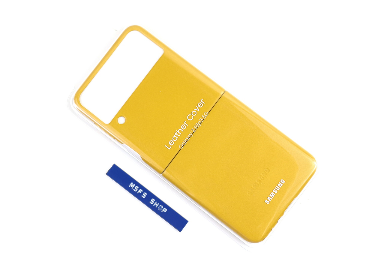 เคส Samsung Galaxy Z Flip3 5G Leather Cover สีเหลือง กล่องซีลป้ายไทย