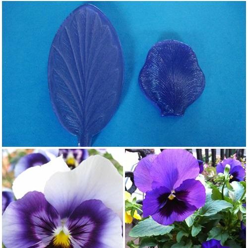 เรซินอัดลายดอกแพนซี+ใบ (Veiners pansy flower+leaves )