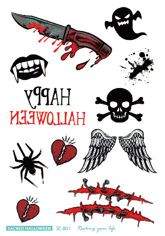 Tattoo Halloween แทททู ฮาโลวีน สติ๊กทูรอยแผล รอยสักชั่วคราว