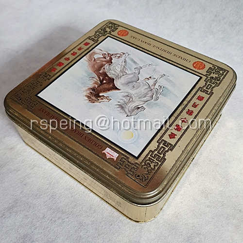 กล่องขนมไหว้พระจันทร์ ลายม้าคู่ มังกรทองภัตตาคาร