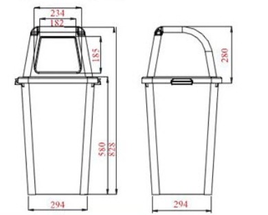 ถังขยะพลาสติกใส ฝาสี 40 ลิตร
