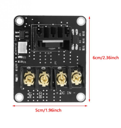 25A Black Heated Bed Power Module Expansion Board Hot Bed MOS Tube for 3D Printer