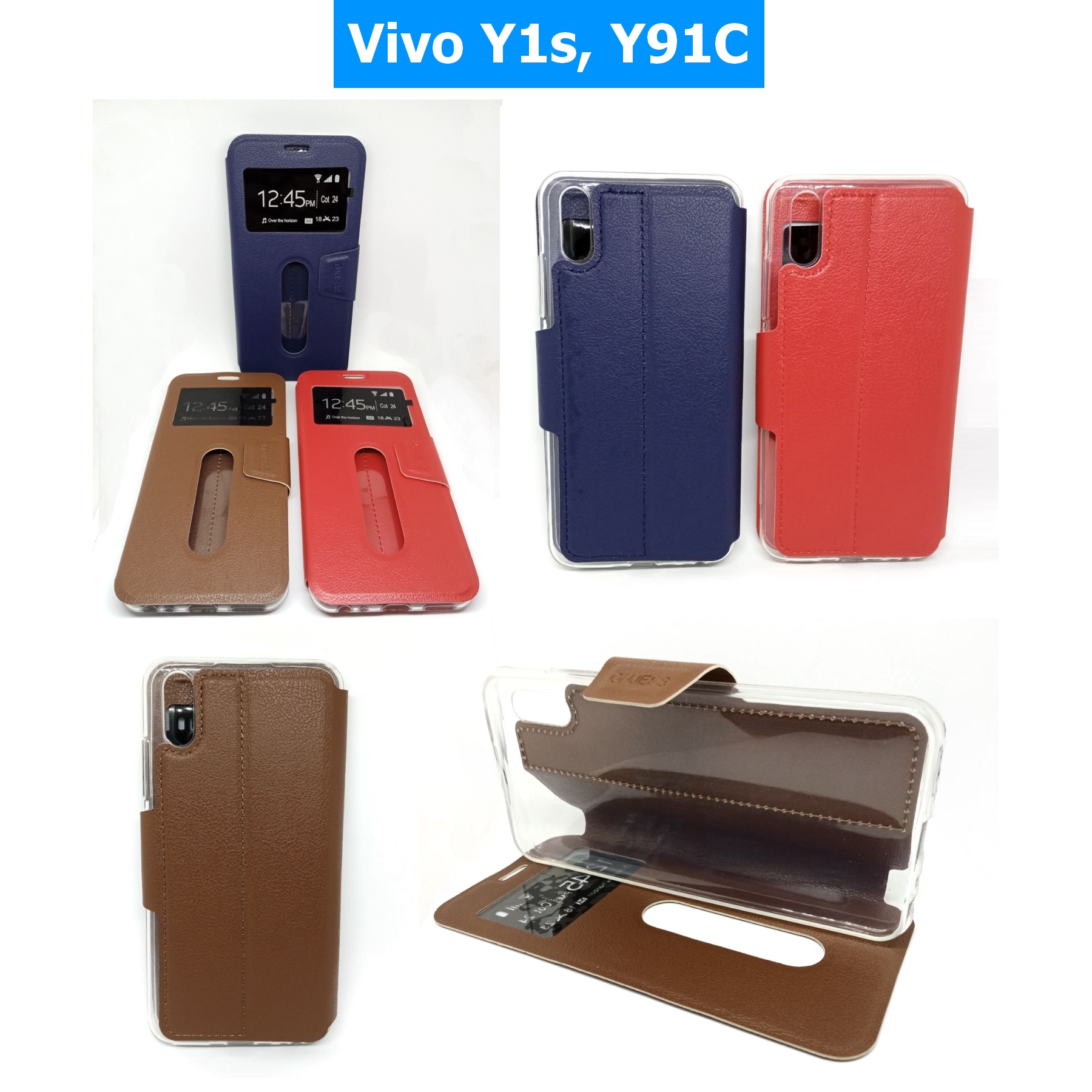 เคสฝาพับวีโว่ Vivo Y1s, Y91C โชว์เบอร์ ตั้งได้