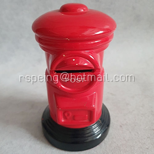 กระปุกออมสิน เซรามิค ตู้ไปรษณีย์ญี่ปุ่นสีแดง