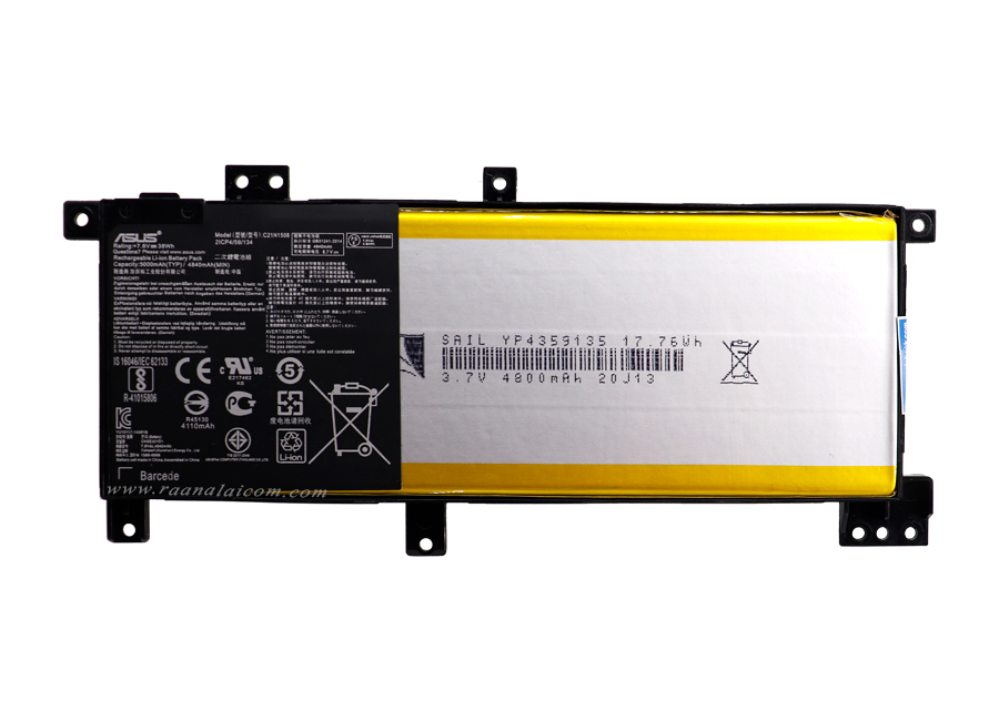 Battery Asus Notebook X Series X456UA Original 38Whr C21N1508 ราคาพิเศษ แบตเตอรี่ Asus X456UA ตรงรุ่น